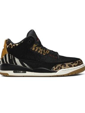 Jordan Men’s Black with Animal Print Athletic Shoes